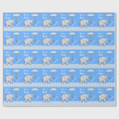 Baby Boy Elephant Baby shower Wrapping Paper Cadeaupapier (Vlak)