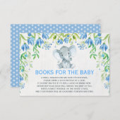 Baby Boy Elephant Blue Floral Breng een Boek Kaart (Voorkant / Achterkant)