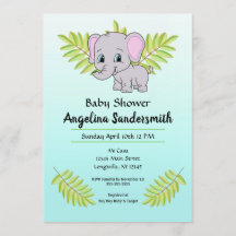 Baby Boy Elephant Blue Ombre Cute Baby shower