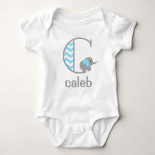 Baby Boy Elephant Bodysuit boys Monogram Shirt C