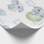 Baby Boy Elephant Het is een Jongen Shower Cadeaupapier (Hoek)