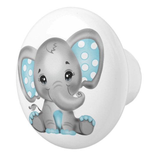 Baby Boy Elephant Keramische Knop (Rechts)