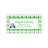 Baby Boy Elephant & Monkey Golf Baby shower Etiket (Voorkant)