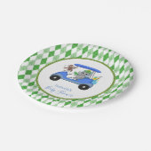 Baby Boy Elephant & Monkey Golf Shower Papieren Bordje (Gekanteld)