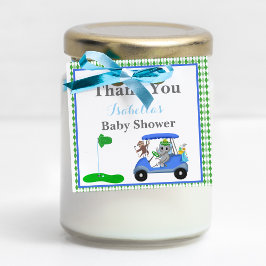 Baby Boy Elephant & Monkey Shower Bedankjes Labels