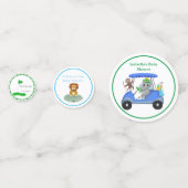 Baby Boy Elephant & Monkey Shower Confetti (Voorkanten)