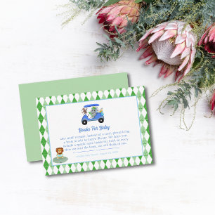 Baby Boy Elephant & Monkey Shower Informatiekaartje