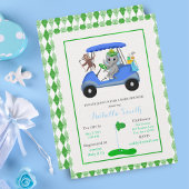 Baby Boy Elephant & Monkey Shower Kaart