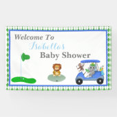 Baby Boy Elephant & Monkey Shower Spandoek (Horizontaal)