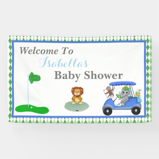 Baby Boy Elephant & Monkey Shower Spandoek (Horizontaal)