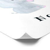  Baby Boy Elephant Nursery Wall Art Poster (Hoek)