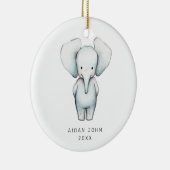 Baby Boy Elephant Personalized Cute Custom Keramisch Ornament (Rechts)