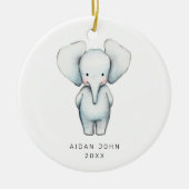 Baby Boy Elephant Personalized Cute Custom Keramisch Ornament (Voorkant)