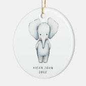 Baby Boy Elephant Personalized Cute Custom Keramisch Ornament (Links)