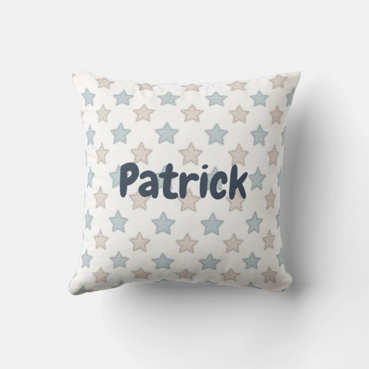 Baby Boy Elephant Persoonlijke naam Birth Stats Kussen (Achterkant)