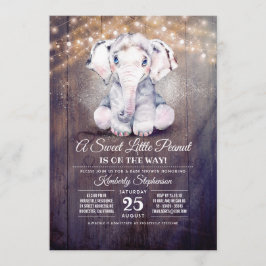 Baby Boy Elephant Rustic Baby shower Uitnodiging