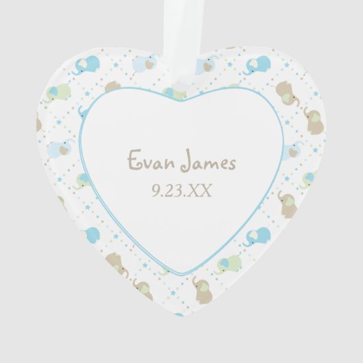 Baby Boy Elephants Fotosjabloon Ornament (achterkant)