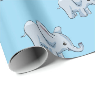 Baby Boy Elephants patroon, cartoon Afrikaanse die Cadeaupapier