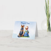 Baby Boy en Duitse Herder Baby shower Bedankt Kaart (Voorkant)