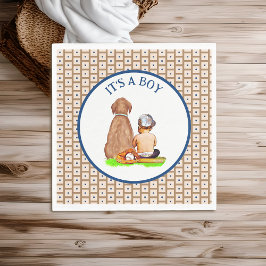 Baby Boy en Hond Honkbal Thema Baby Shower Servet