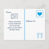 Baby Boy en Teddy Bear Baby shower Uitnodiging (Achterkant)