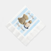 Baby Boy en Teddy Bear Blauw gestreepte servetten (Hoek)