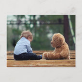 Baby Boy en Teddy Bear Briefkaart (Voorkant)