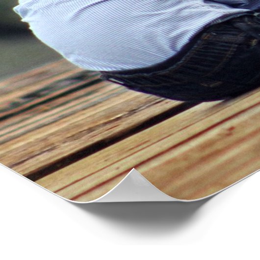 Baby Boy en Teddy Bear Poster (Hoek)