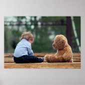 Baby Boy en Teddy Bear Poster (Voorkant)