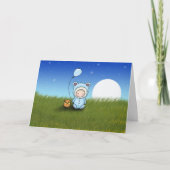 Baby Boy en Uil Verjaardag Kaart (Voorkant)