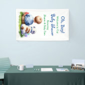 Baby Boy en zijn Bulldog Baby shower Spandoek (Beurs)