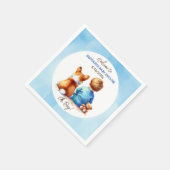 Baby Boy en zijn Corgi Puppy Baby shower Servet (Hoek)