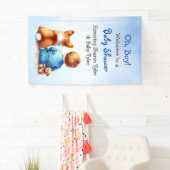 Baby Boy en zijn Corgi Puppy Baby shower Spandoek (Insitu)