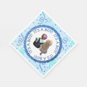 Baby Boy en zijn Dog Blue en Green Confetti Servet (Hoek)