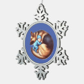 Baby Boy en zijn Duitse Herder Tin Sneeuwvlok Ornament (Rechts)