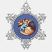 Baby Boy en zijn Duitse Herder Tin Sneeuwvlok Ornament (Voorkant)