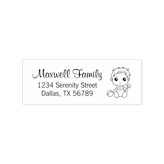 Baby Boy FamiliAdres 2 Rubberstempel (Afrduk)