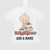 Baby Boy Farmer met Koe Ornament (voorkant)