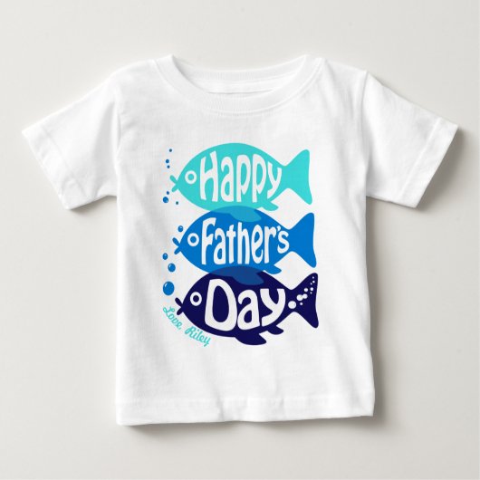 Baby Boy Fathers dag Romper met vis (Voorkant)