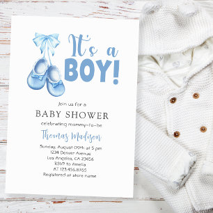 Baby Boy Feest Het is een Jongen Blauw Kaart