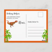 Baby Boy Feestcadeau Brullen Jungle Dinosaur Briefkaart (Achterkant)