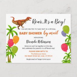 Baby Boy Feestcadeau Per Post Brullen Jungle Dinos Briefkaart