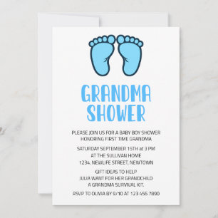 Baby Boy Feet Eerste Tijd Oma Baby shower Kaart