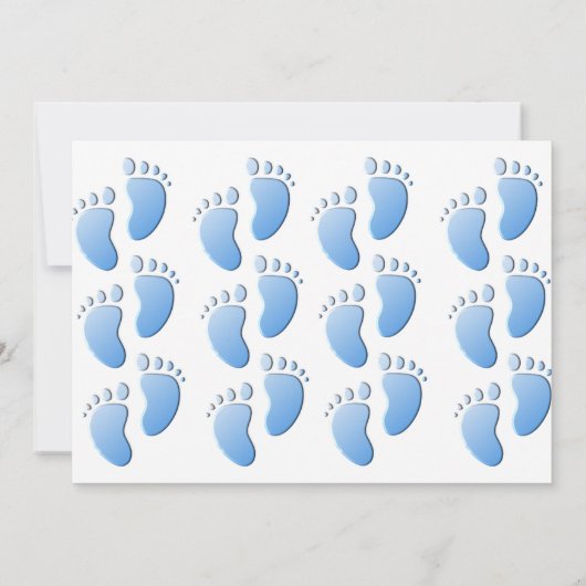 Baby Boy Feet Flat Aankondiging Kaart (Achterkant)