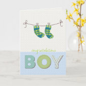 Baby Boy Felicitatiekaart Kaart (Gele Bloem)