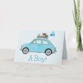 Baby Boy Fiat 500 Gefeliciteerd Kaart (Voorkant)