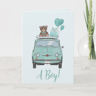 Baby Boy Fiat 500 Gefeliciteerd Kaart