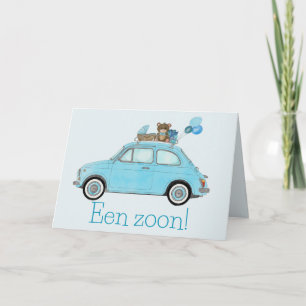 Baby Boy Fiat 500 Nederlandse Gefeliciteerd Kaart