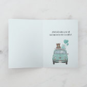 Baby Boy Fiat 500 Spaans Gefeliciteerd Kaart (Binnen)