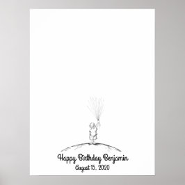 Baby Boy Fingerprint ballon Poster